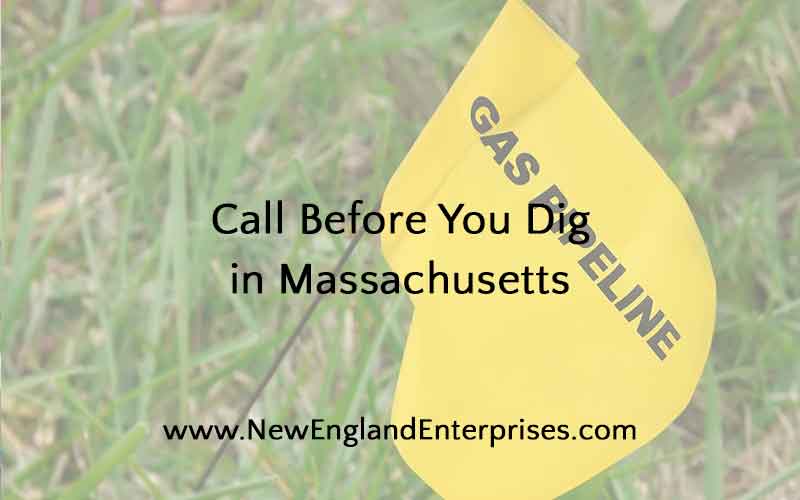 A "Call Before You Dig" Dig Safe Marker for a Natural Gas Line.
