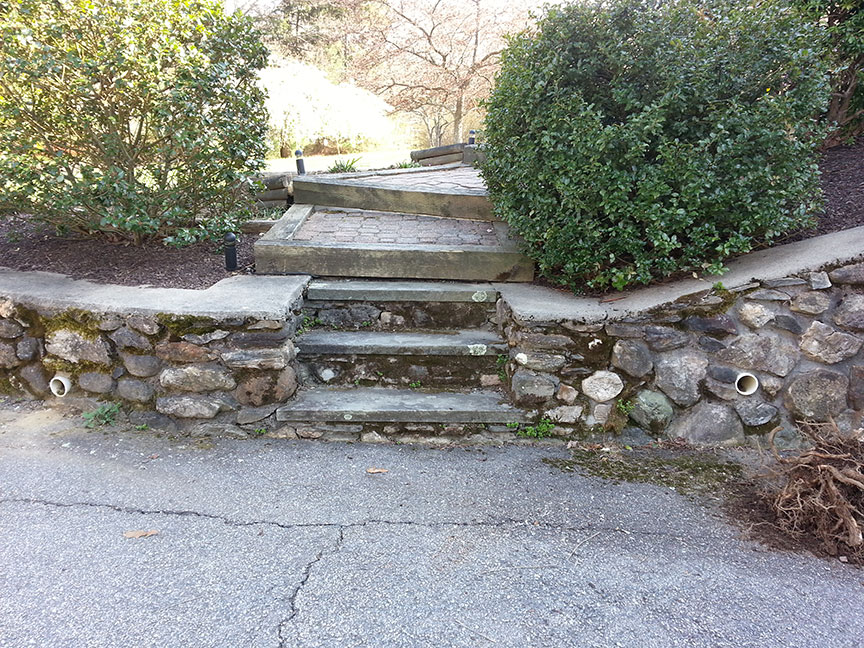 Old Walkway - Original retaining wall and steps